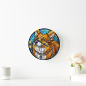 Corgi Dog Portrait Runde Wanduhr (Zuhause)