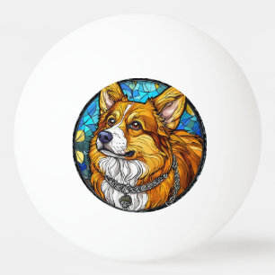 Corgi Dog Portrait Tischtennisball