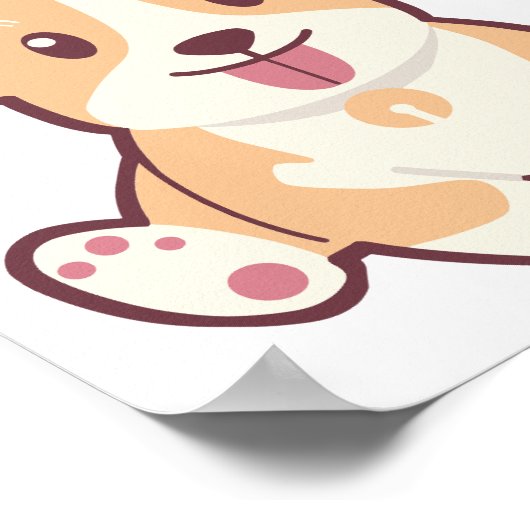 Corgi Dog Poster (Ecke)