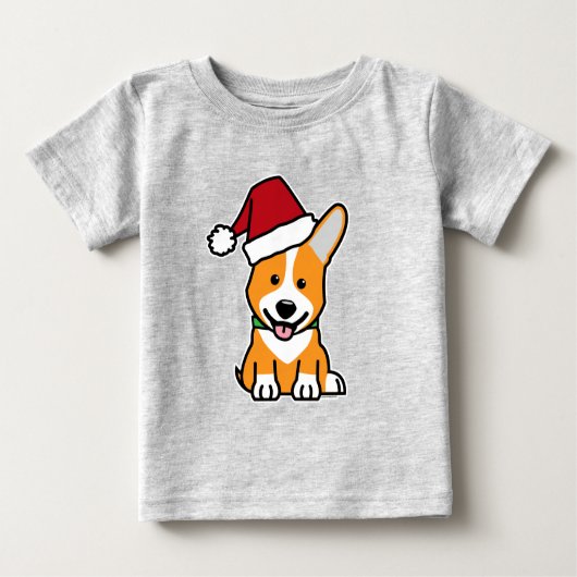 Corgi dog puppy Pembroke Welsh Christmas Santa Baby T-shirt (Vorderseite)