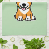 Corgi dog puppy Pembroke Welsh Christmas Santa hat Geschirrtuch (Gefaltet)