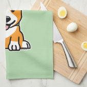 Corgi dog puppy Pembroke Welsh Christmas Santa hat Geschirrtuch (Viertel Falte)