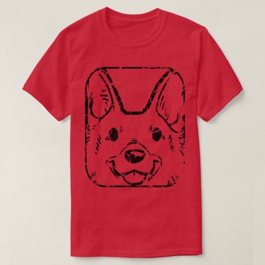 Corgi Dog Puppy Trendy Distressed253 T-Shirt (Design vorne)