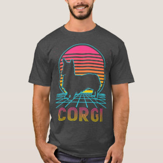 Corgi Dog Retro Vintag 80er Vaporwave Puppy Lover2 T-Shirt