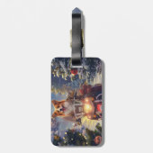 Corgi Dog Riding Motorrad Weihnachten Gepäckanhänger (Rückseite vertikal)