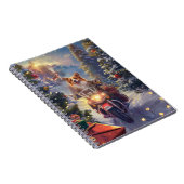 Corgi Dog Riding Motorrad Weihnachten Notizblock (Rechte Seite)