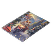 Corgi Dog Riding Motorrad Weihnachten Notizblock (Linke Seite)