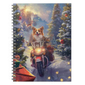 Corgi Dog Riding Motorrad Weihnachten Notizblock (Vorderseite)