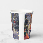 Corgi Dog Riding Motorrad Weihnachten Pappbecher (Rechts)