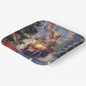 Corgi Dog Riding Motorrad Weihnachten Pappteller (Gewinkelt)