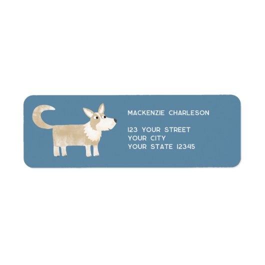 Corgi Dog Rücksendeadresse (Vorne)