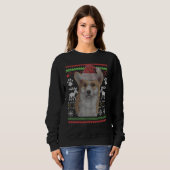 Corgi Dog Santa Claus Ugly Weihnachtsmuster X Mas Sweatshirt (Vorne ganz)