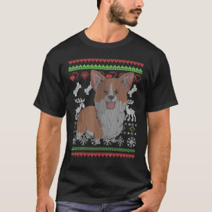 Corgi Dog Santa Claus Ugly Weihnachtsmuster X Mas T-Shirt