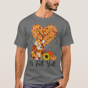 Corgi Dog Sein Fall Yall Pumpkin Gewürz-Herbstlaub T-Shirt