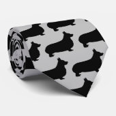 Corgi Dog Silhouette Krawatte (Gerollt)