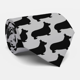 Corgi Dog Silhouette Krawatte