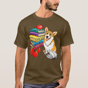 Corgi Dog Sonnenbrillen Schule Bücher ersten Tag d T-Shirt