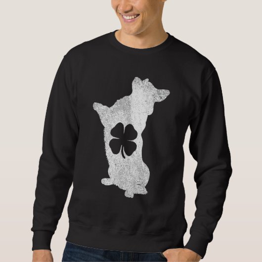 Corgi Dog St Patrick S Day Kleeblatt Clover Irish Sweatshirt (Vorderseite)