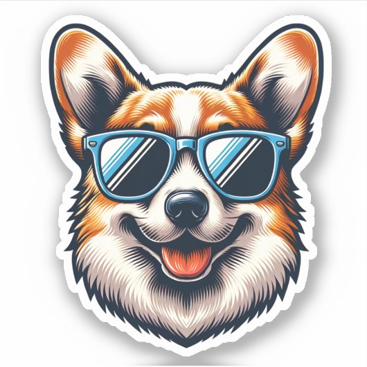 Corgi Dog Sticker (Vorderseite)