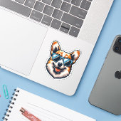 Corgi Dog Sticker (Laptop mit iPhone)