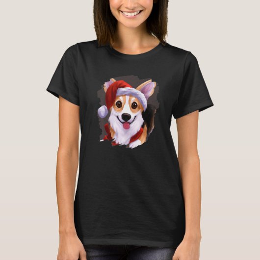 Corgi Dog trägt den Weihnachtsmann hat Niedlich We T-Shirt (Vorderseite)