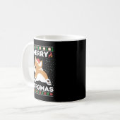 Corgi Dog Ugly Christmas Sweater Style Merry Corgm Kaffeetasse (Vorderseite Links)