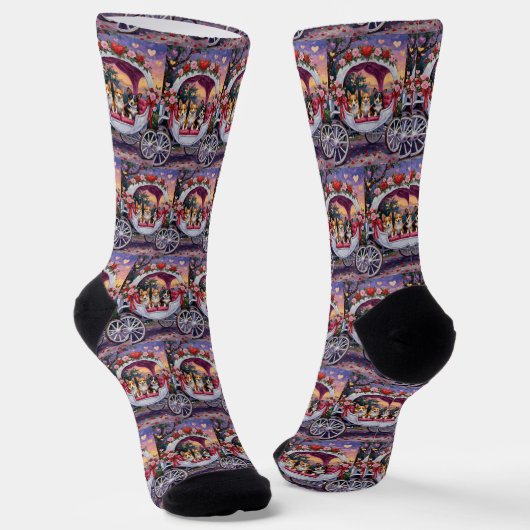Corgi Dog Valentine's Day Socken (Gewinkelt)