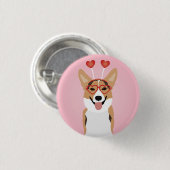 Corgi Dog Valentinstag Button (Vorne & Hinten)