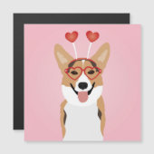 Corgi Dog Valentinstag Magnetkarte (Vorne/Hinten)