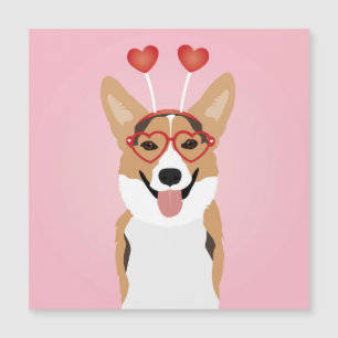 Corgi Dog Valentinstag Magnetkarte