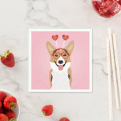 Corgi Dog Valentinstag Serviette (Beispiel)