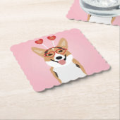 Corgi Dog Valentinstag Untersetzer (angewinkelt)
