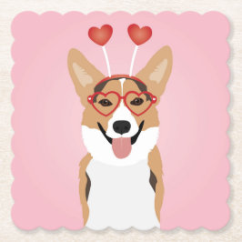 Corgi Dog Valentinstag Untersetzer