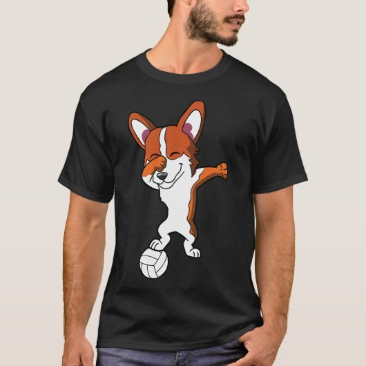 Corgi Dog Volleyball T-Shirt (Vorderseite)