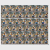 Corgi Dog Wearing Blue Jean Shorts Geschenkpapier (Flach)