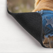 Corgi Dog Wearing Blue Jean Shorts Mousepad (Ecke)