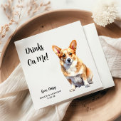 Corgi Dog Wedding Serviette