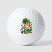 Corgi Dog "Wee Bit Irish" Funny St. Patrick's Day Golfball (Vorderseite)