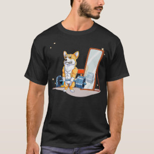 Corgi Dog Weightlift Fitness Gym-4 T-Shirt