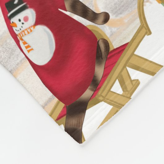 Corgi Dog Weihnachten Fleecedecke (Ecke)