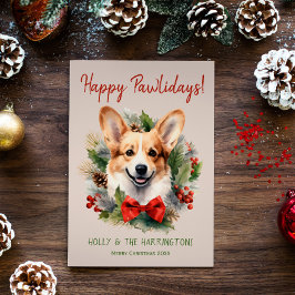 Corgi Dog Weihnachten glücklich Pawlidays Howliday