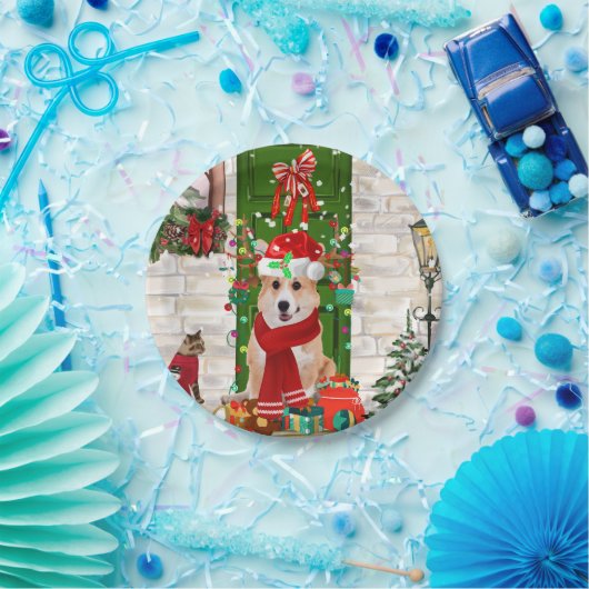 Corgi Dog Weihnachten Pappteller (Party)