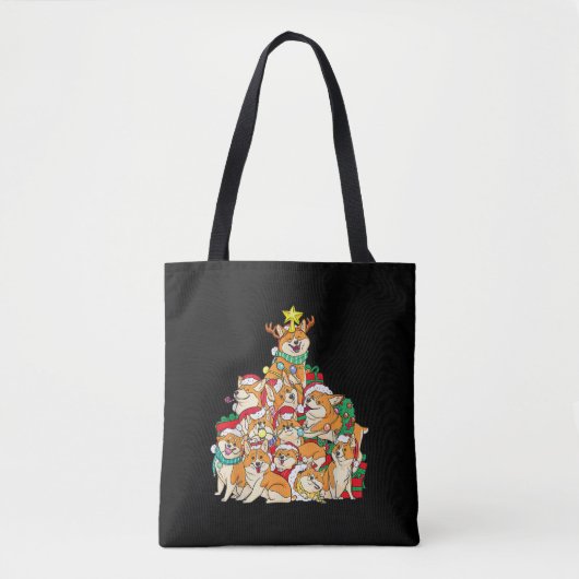 Corgi Dog Weihnachtsbaum-Geschenk Tasche (Vorderseite)