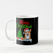 Corgi Dog Weihnachtsbaum Lichter Funny Xmas Corgi Kaffeetasse (Links)