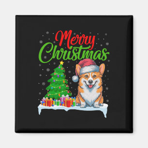 Corgi Dog Weihnachtsbaum Lichter Funny Xmas Corgi Magnet