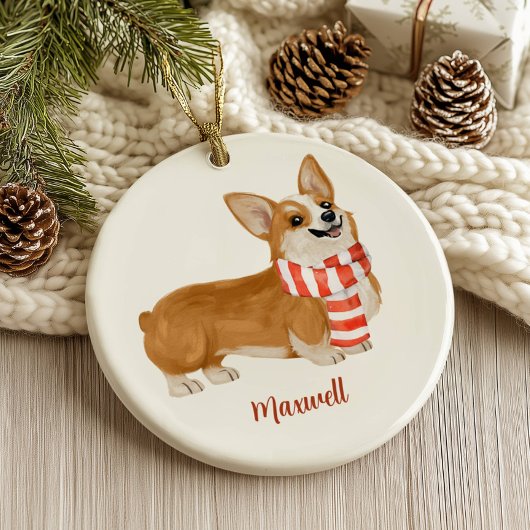 Corgi Dog Weihnachtsdekoration Keramik Ornament