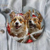 Corgi Dog Weihnachtsfest Button (Beispiel)