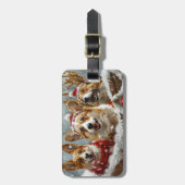Corgi Dog Weihnachtsfest Gepäckanhänger (Vorderseite vertikal)