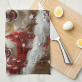 Corgi Dog Weihnachtsfest Geschirrtuch (Viertel Falte)