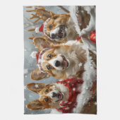 Corgi Dog Weihnachtsfest Geschirrtuch (Vertikal)